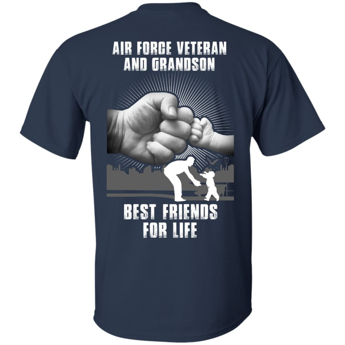 Air Force Veteran And Grandson Best Friends For Life-T-Shirt & Hoodie-Classic T-Shirt-Navy