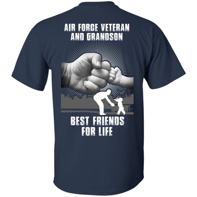 Air Force Veteran And Grandson Best Friends For Life-T-Shirt & Hoodie-Classic T-Shirt-Navy