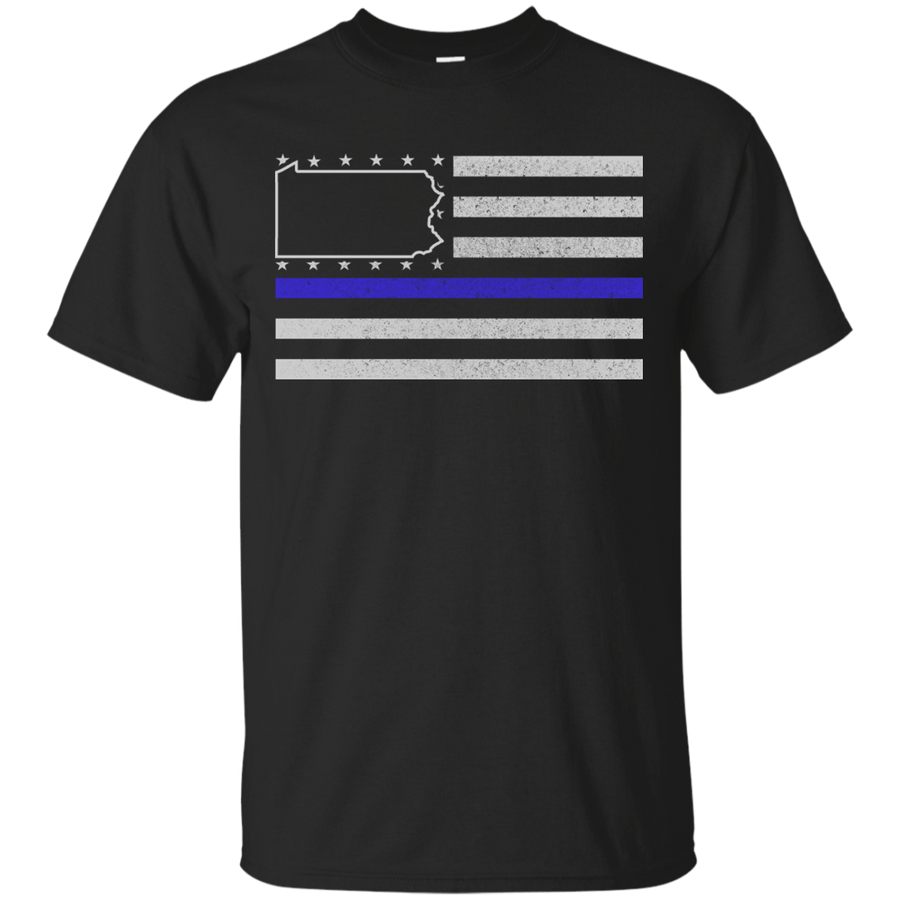 Pennsylvania Thin Blue Line Police State-T-Shirt & Hoodie-Classic T-Shirt-Black