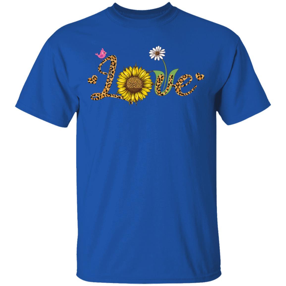 Love Sunflower Leopard Daisy Flower Bird Women Tee-T-Shirt & Tank Top-Classic T-Shirt-Royal