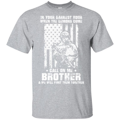 Veteran Army In Your Darkest Hour When The Demons Come-T-Shirt & Hoodie-Classic T-Shirt-Sport Grey