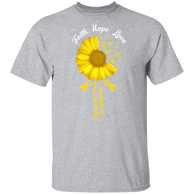 Faith Hope Love Childhood Cancer Awareness-T-Shirt & Hoodie-Classic T-Shirt-Sport Grey