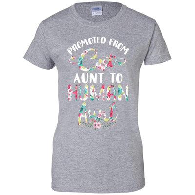 Floral Promoted From Cat Aunt To Human Aunt Gift-T-Shirt & Tank Top-Women's T-Shirt-Sport Grey