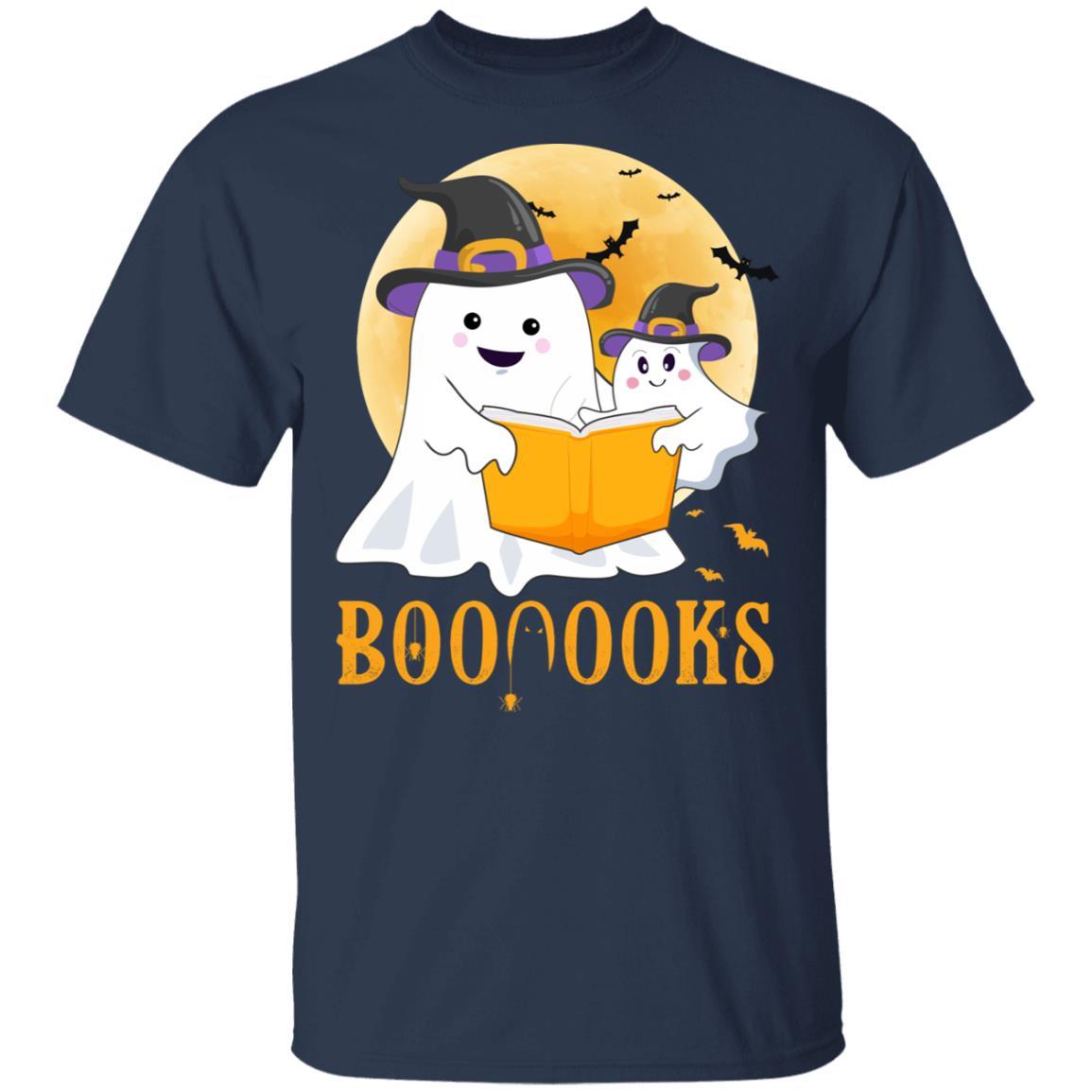 Booooks Halloween Tee Boo Read Books-T-Shirt & Hoodie-Classic T-Shirt-Navy