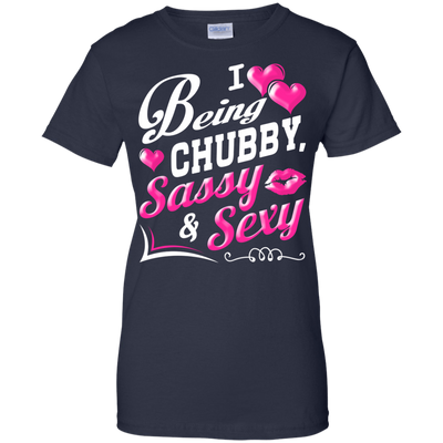 I Love Being Chubby Sassy And Sexy-T-Shirt & Hoodie-Women's T-Shirt-Navy