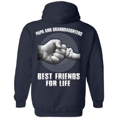 Papa And Granddaughters Best Friends For Life-T-Shirt & Hoodie-Pullover Hoodie-Navy