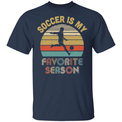 Soccer Is My Favorite Season Vintage-T-Shirt & Hoodie-Classic T-Shirt-Navy
