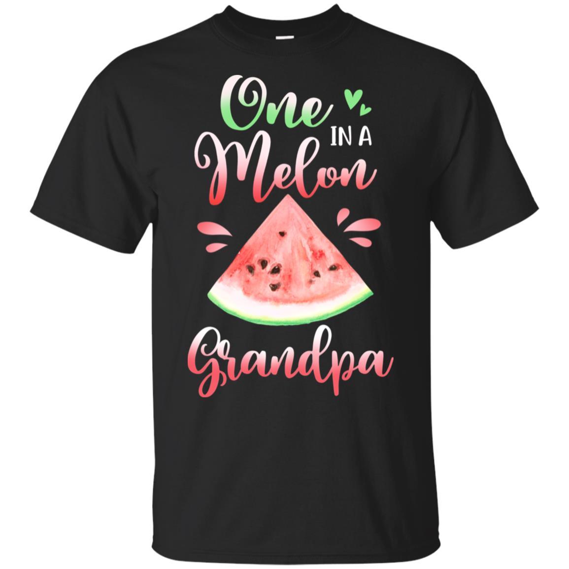 One In A Melon Grandpa Funny Watermelon Birthday Gifts-T-Shirt & Hoodie-Classic T-Shirt-Black