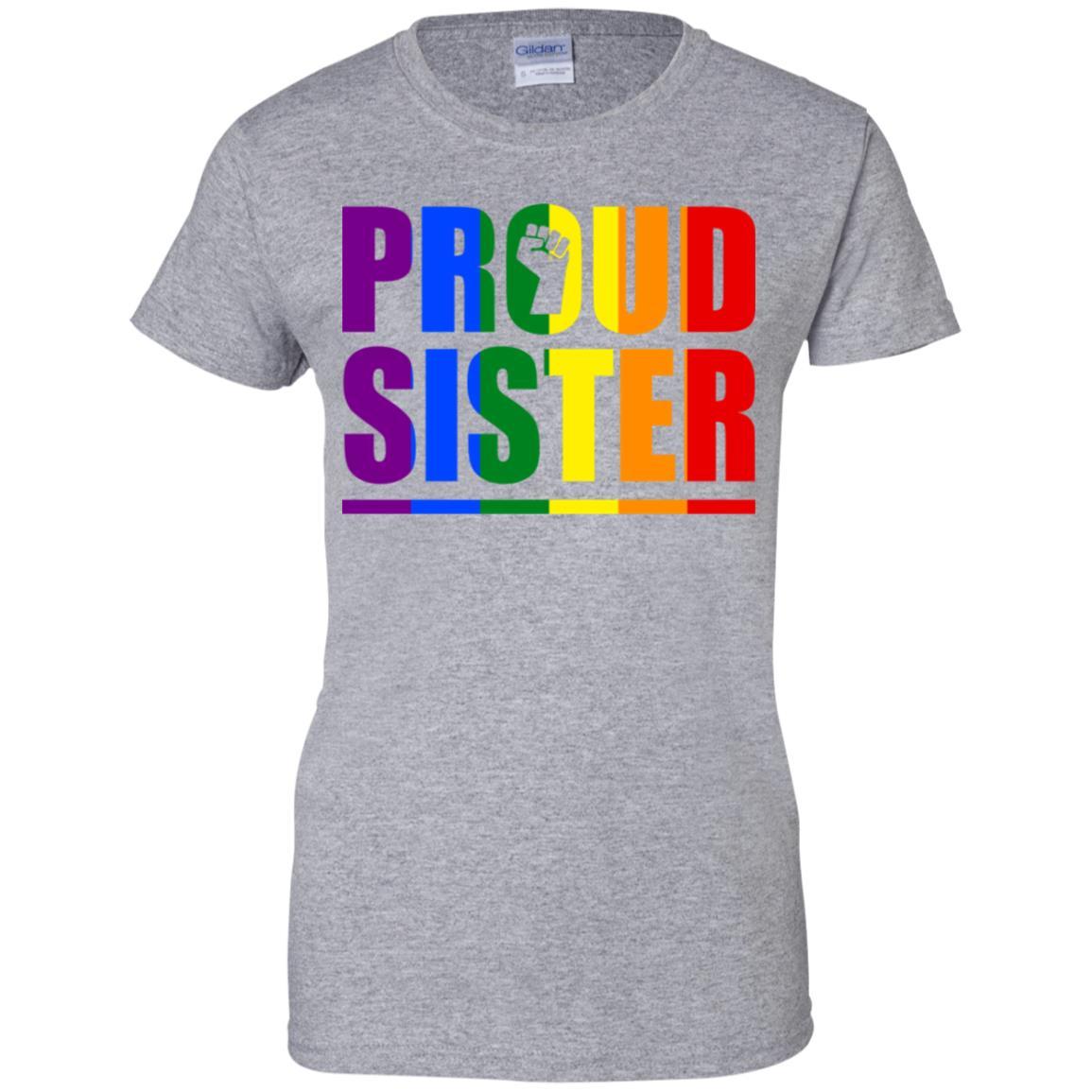 Proud Sister Lesbian Pride Month LGBT-T-Shirt & Hoodie-Women's T-Shirt-Sport Grey