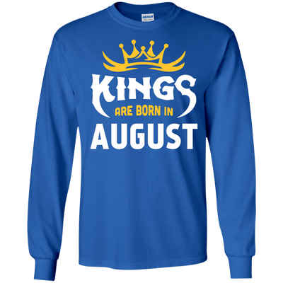 Kings Are Born In August-T-Shirt & Hoodie-Long Sleeve T-Shirt-Royal