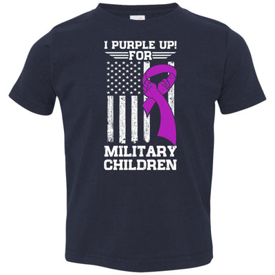 I Purple Up For Military Children Kid Child Gifts Youth-Youth Shirt-Toddler T-Shirt-Navy