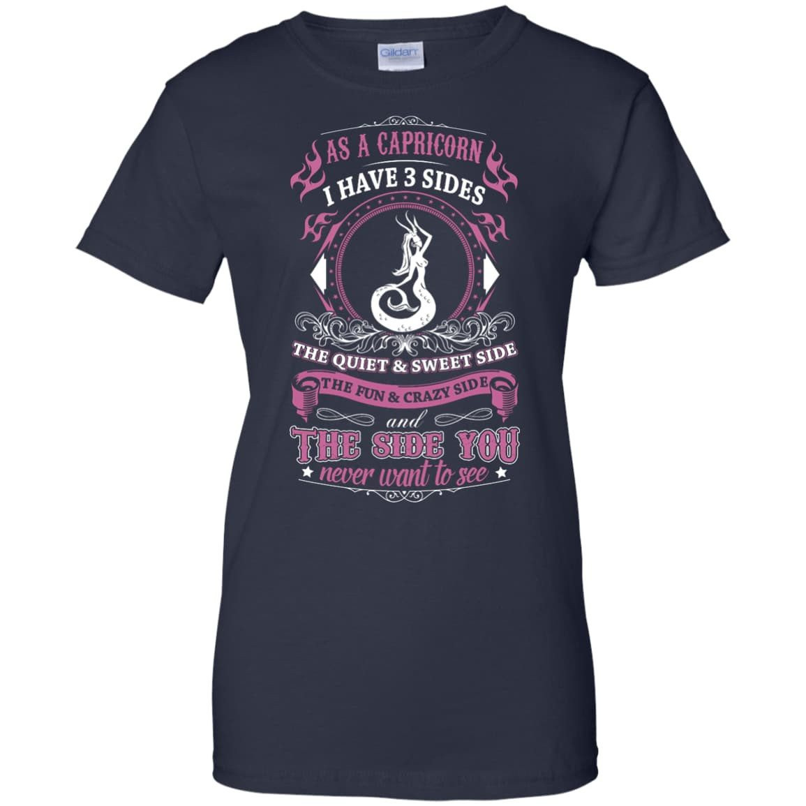 As A Capricorn I Have 3 Sides-T-Shirt & Hoodie-Women's T-Shirt-Navy