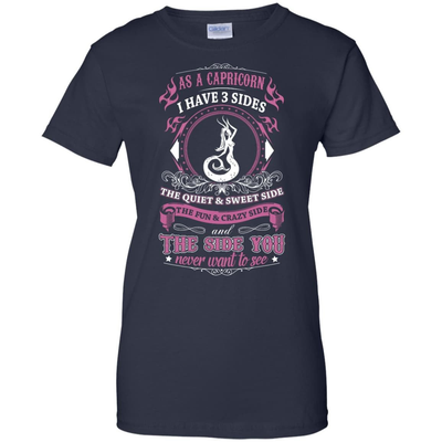 As A Capricorn I Have 3 Sides-T-Shirt & Hoodie-Women's T-Shirt-Navy