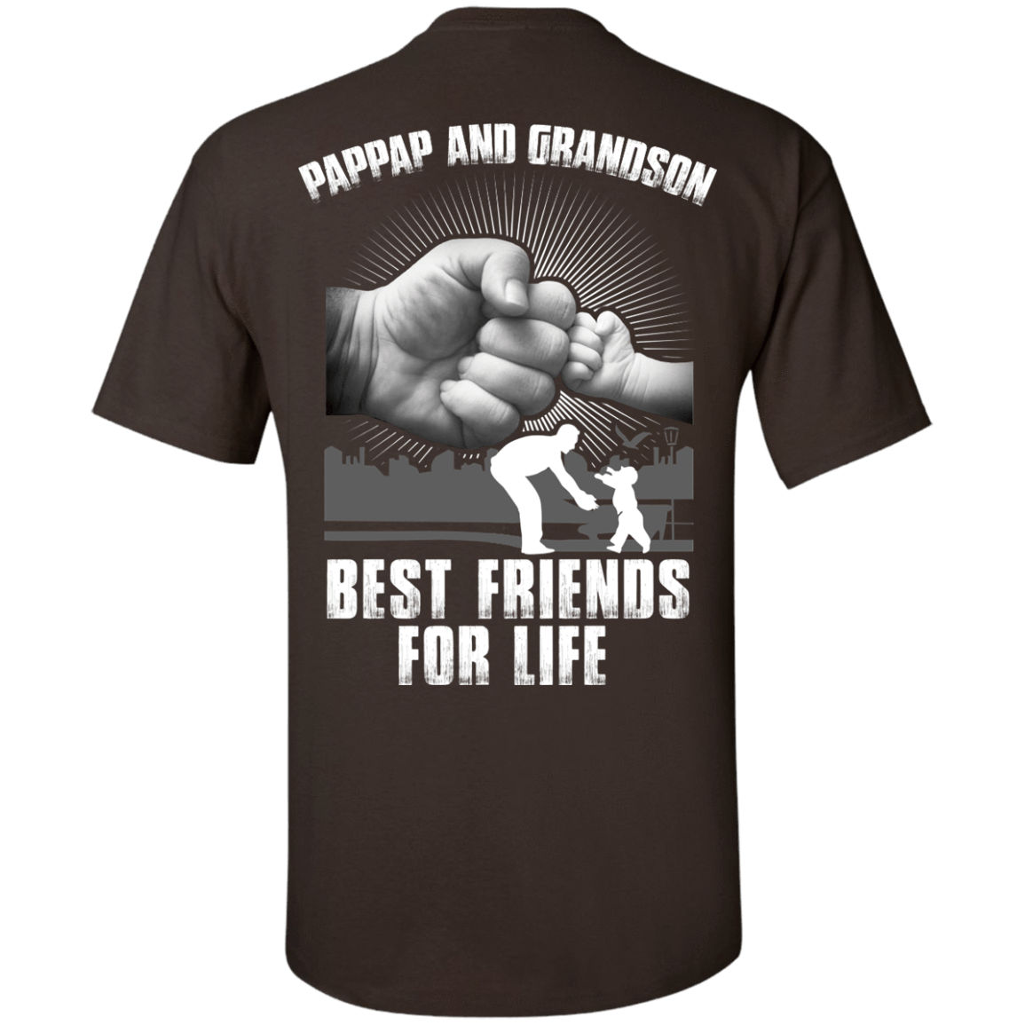 Pappap And Grandson Best Friends For Life-T-Shirt & Hoodie-Classic T-Shirt-Dark Chocolate