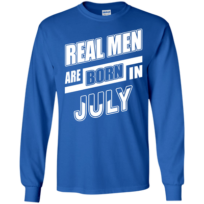 Real Men Are Born In July-T-Shirt & Hoodie-Long Sleeve T-Shirt-Royal