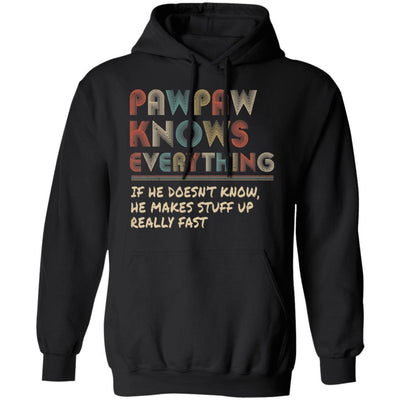 PawPaw Know Everything Vintage PawPaw Father's Day Gift-T-Shirt & Hoodie-Pullover Hoodie-Black