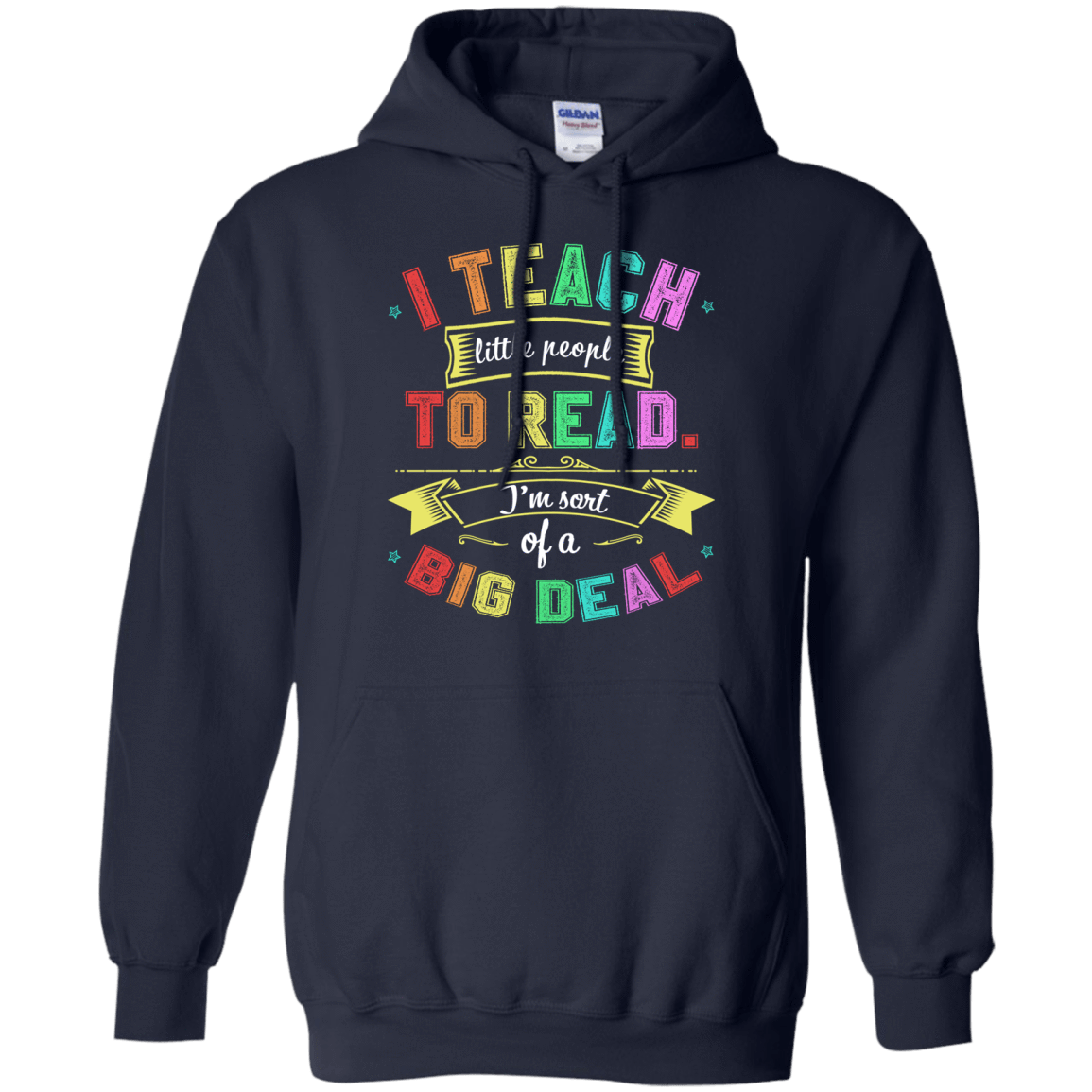 I Teach Little People To Read-T-Shirt & Hoodie-Pullover Hoodie-Navy
