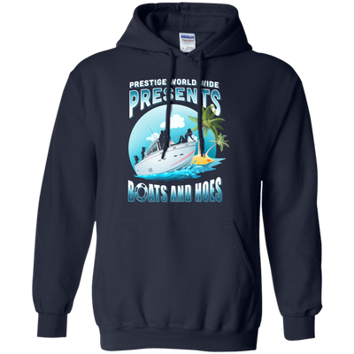 Prestige Worldwide Present Boats And Hoes-T-Shirt & Hoodie-Pullover Hoodie-Navy