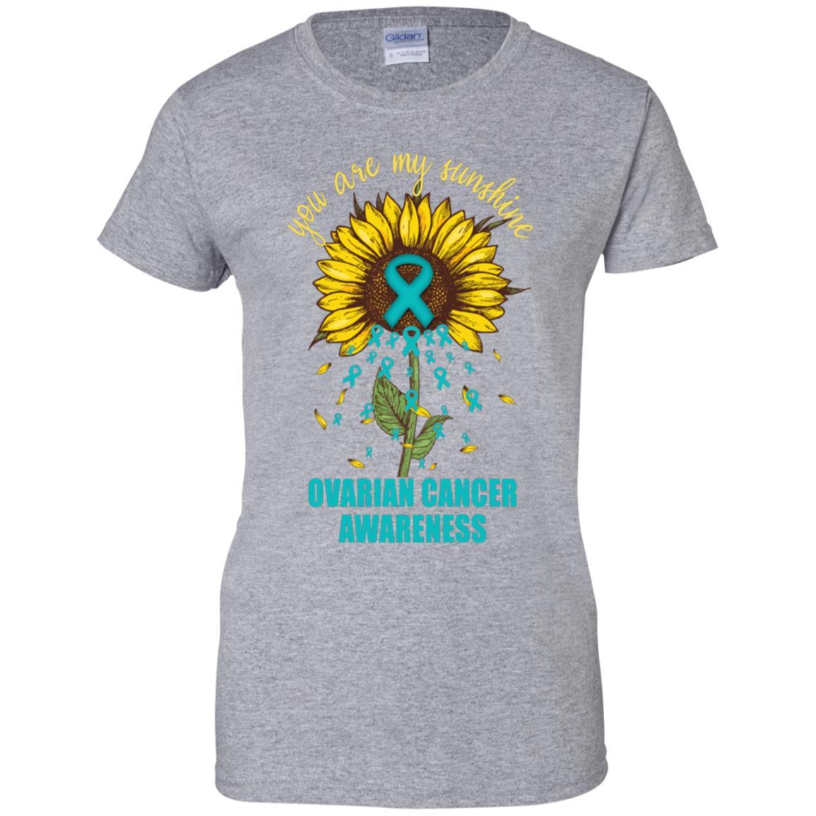 You Are My Sunshine Ovarian Cancer Awareness-T-Shirt & Hoodie-Women's T-Shirt-Sport Grey