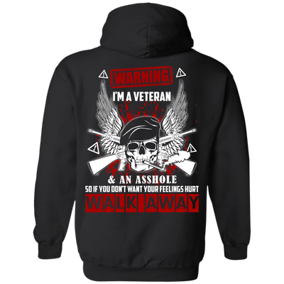I'm A Veteran And An A**hole-T-Shirt & Hoodie-Pullover Hoodie-Black