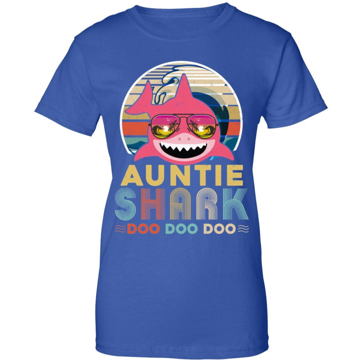 Retro Vintage Auntie Shark Doo Doo Doo-T-Shirt & Hoodie-Women's T-Shirt-Royal