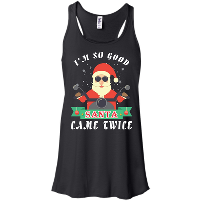 I'm So Good Santa Came Twice-T-Shirt & Hoodie-Women's Flowy Racerback Tank-Black