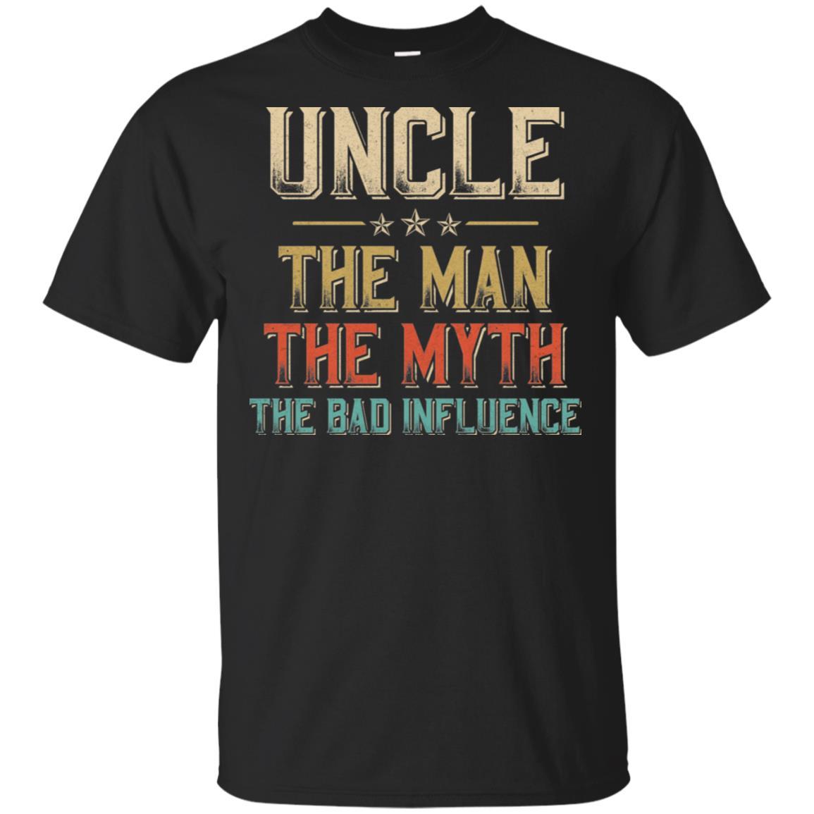 Vintage Uncle The Man The Myth The Bad Influence-T-Shirt & Hoodie-Classic T-Shirt-Black