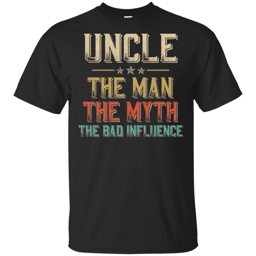 Vintage Uncle The Man The Myth The Bad Influence-T-Shirt & Hoodie-Classic T-Shirt-Black