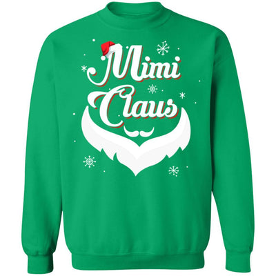 Santa Beard Matching Christmas Pajamas Mimi Claus-T-Shirt & Sweatshirt-Crewneck Sweatshirt-Irish Green