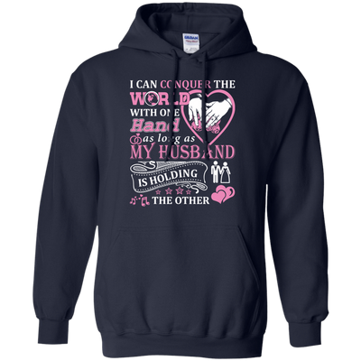 I Can Conquer The World With One Hand-T-Shirt & Hoodie-Pullover Hoodie-Navy