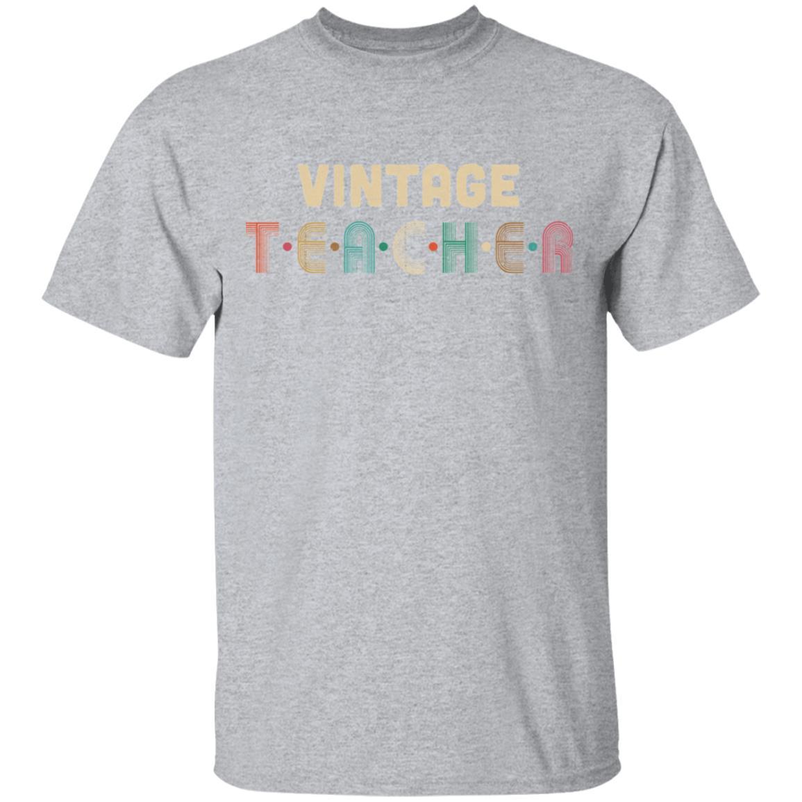Vintage Teacher Back To School Gifts-T-Shirt & Hoodie-Classic T-Shirt-Sport Grey