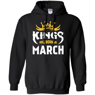 Kings Are Born In March-T-Shirt & Hoodie-Pullover Hoodie-Black