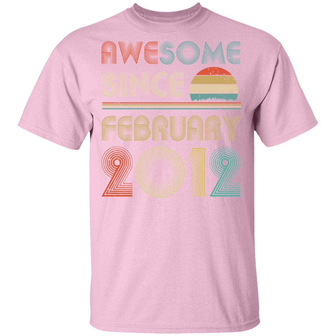 Awesome Since February 2012 Vintage 9th Birthday Gifts Youth-Youth Shirt-Youth T-Shirt-Light Pink