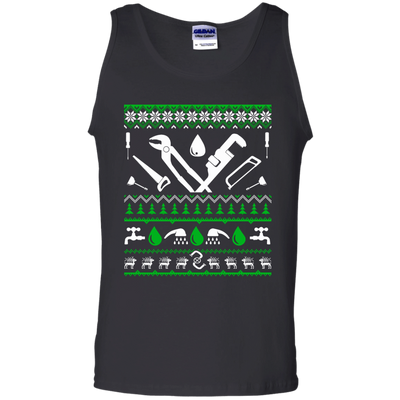 Plumber Christmas Sweater-T-Shirt & Hoodie-Unisex Tank-Black