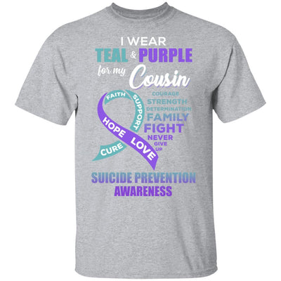Suicide Prevention I Wear Teal And Purple For My Cousin-T-Shirt & Hoodie-Classic T-Shirt-Sport Grey