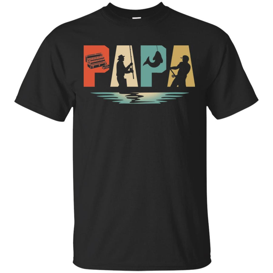 Vintage Fishing Papa Father's Day Gift-T-Shirt & Hoodie-Classic T-Shirt-Black
