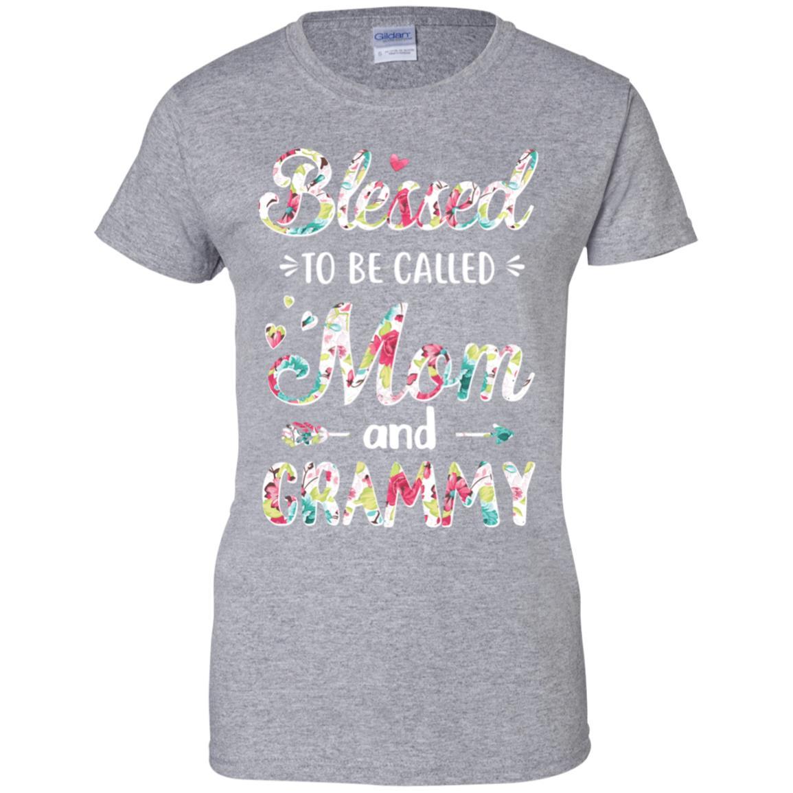 Mothers Day Gifts Blessed To Be Called Mom And Grammy-T-Shirt & Hoodie-Women's T-Shirt-Sport Grey