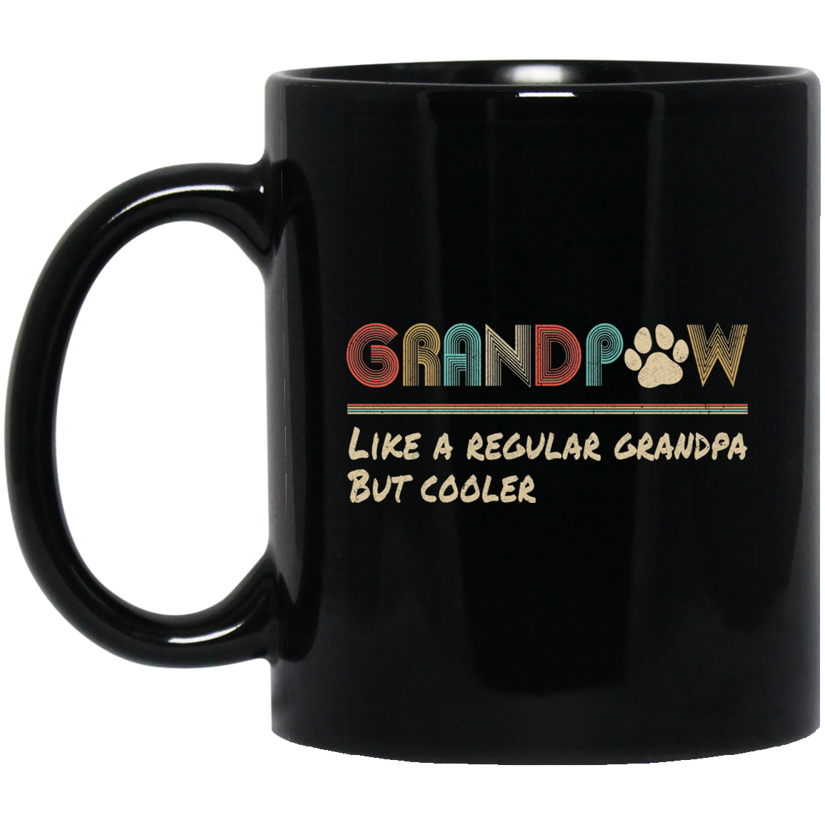 Grandpaw Like A Regular Grandpa But Cooler Funny Dog Lover Mug-Coffee Mug-BM11OZ 11 oz. Black Mug-Black