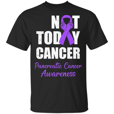 Support Pancreatic Cancer Awareness Purple Ribbon Not Today-T-Shirt & Hoodie-Classic T-Shirt-Black