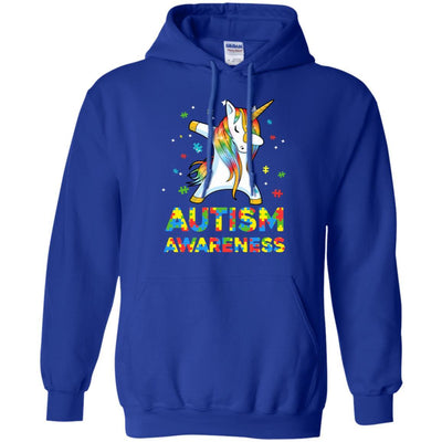 Dabbing Unicorn Puzzle Autism Awareness For Girls-T-Shirt & Hoodie-Pullover Hoodie-Royal