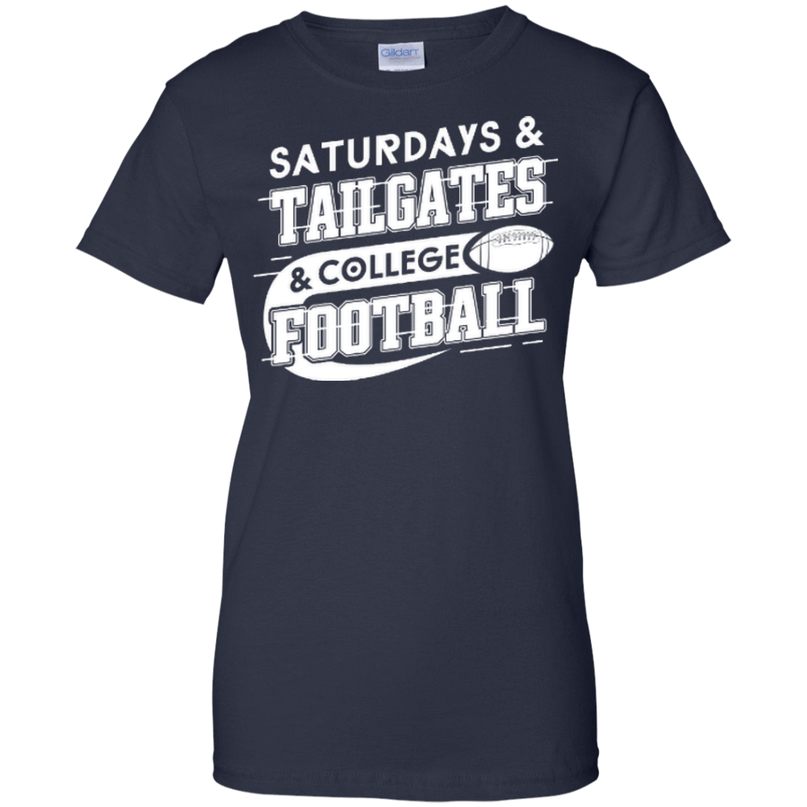 SATURDAYS TAILGATES COLLEGE FOOTBALL-T-Shirt & Hoodie-Women's T-Shirt-Navy