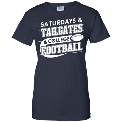 SATURDAYS TAILGATES COLLEGE FOOTBALL-T-Shirt & Hoodie-Women's T-Shirt-Navy