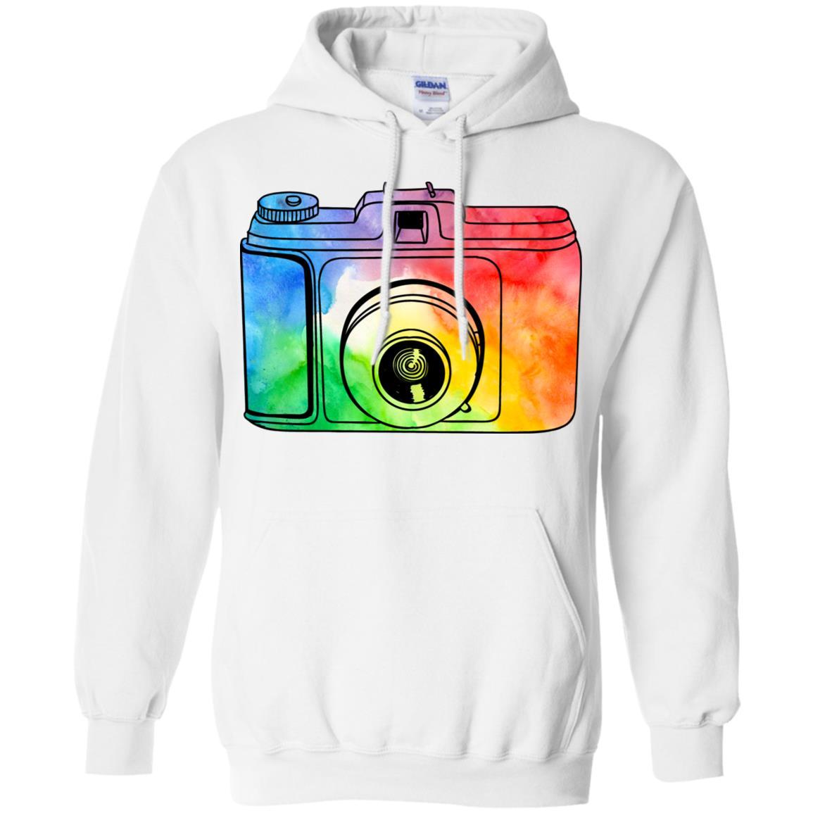 Awesome Camera Of Photographer Photography Colourful-T-Shirt & Hoodie-Pullover Hoodie-White