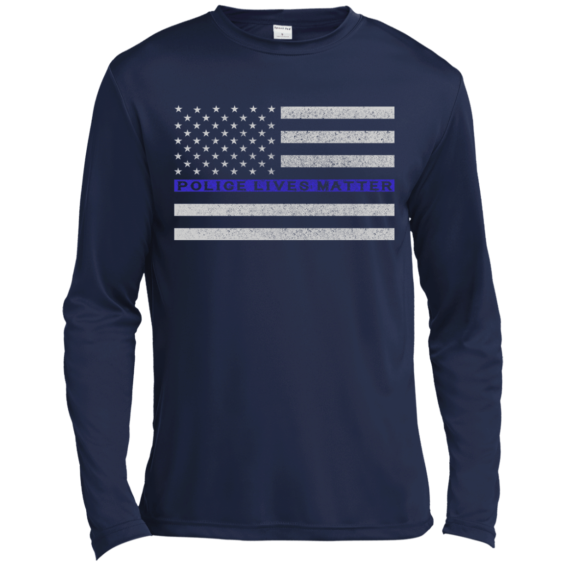 Police Lives Matter Support-T-Shirt & Hoodie-Long Sleeve T-Shirt-Navy