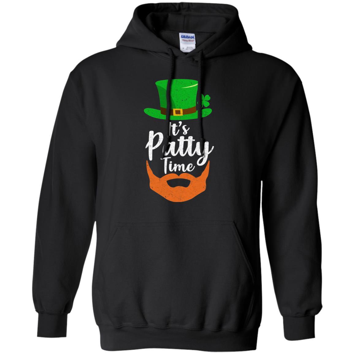 It's Patty Time Bearded Man St Patrick's Day-T-Shirt & Hoodie-Pullover Hoodie-Black