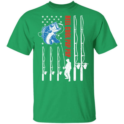 Reel Cool Pap Pap American Flag Fish Fishing Fathers Day-T-Shirt & Hoodie-Classic T-Shirt-Irish Green