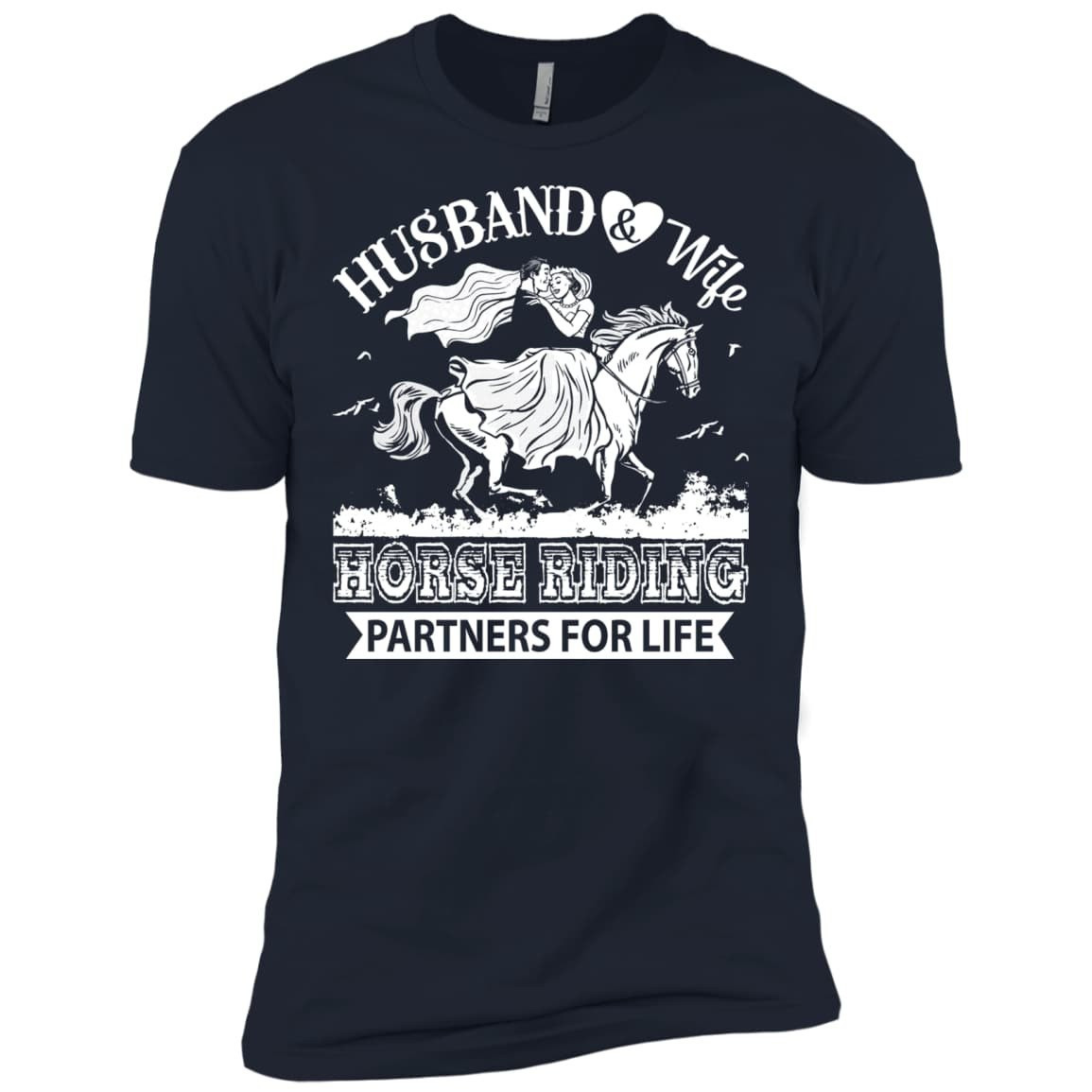 Husband And Wife Horse Riding Partners for life-T-Shirt & Hoodie-Premium T-Shirt-Midnight Navy
