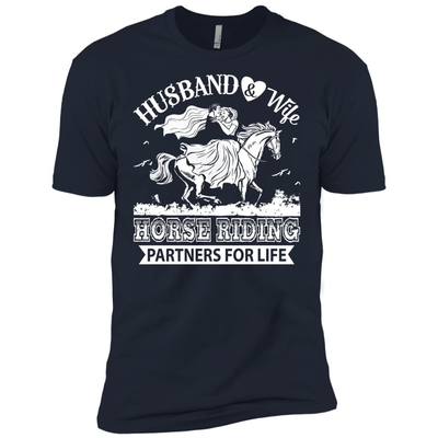 Husband And Wife Horse Riding Partners for life-T-Shirt & Hoodie-Premium T-Shirt-Midnight Navy