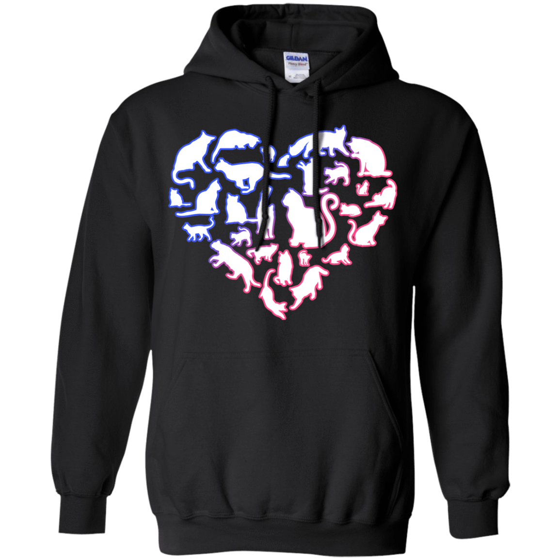 I Love My Cat Love Cats-T-Shirt & Hoodie-Pullover Hoodie-Black
