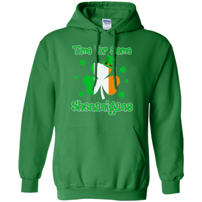 St. Patrick's Time For Some Shenanigans Funny Party-T-Shirt & Hoodie-Pullover Hoodie-Irish Green